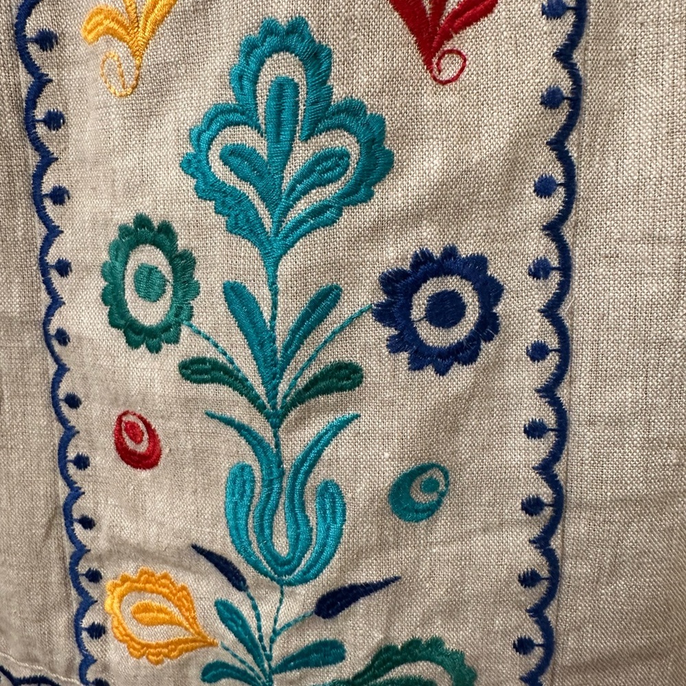 Boden Beige Skirt with Colorful Embroidery - Picture 2 of 10